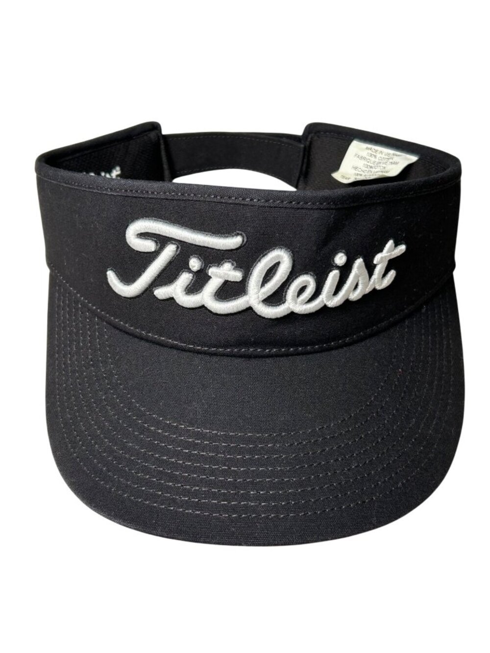 Titleist Pro V1 Golf Visor Hat Black Adjustable Cotton Lightweight Embroidered